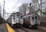 On the left is Train # 415 as it waits for a little late 420, on the right, to pass at Murray Hill Station.